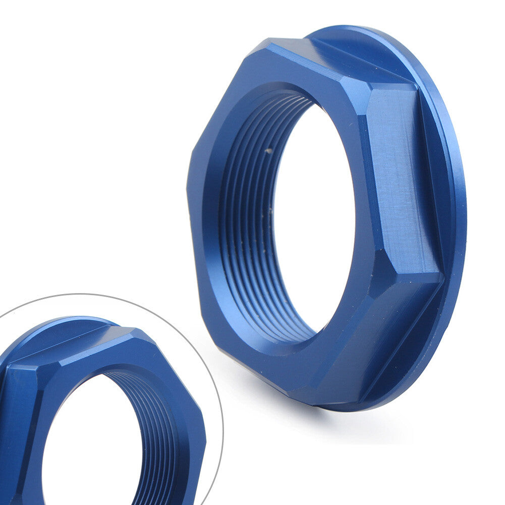 CNC Triple Tree Stem Yoke Center Hole Nut Aluminum For Universal Motor Bike Blue Q