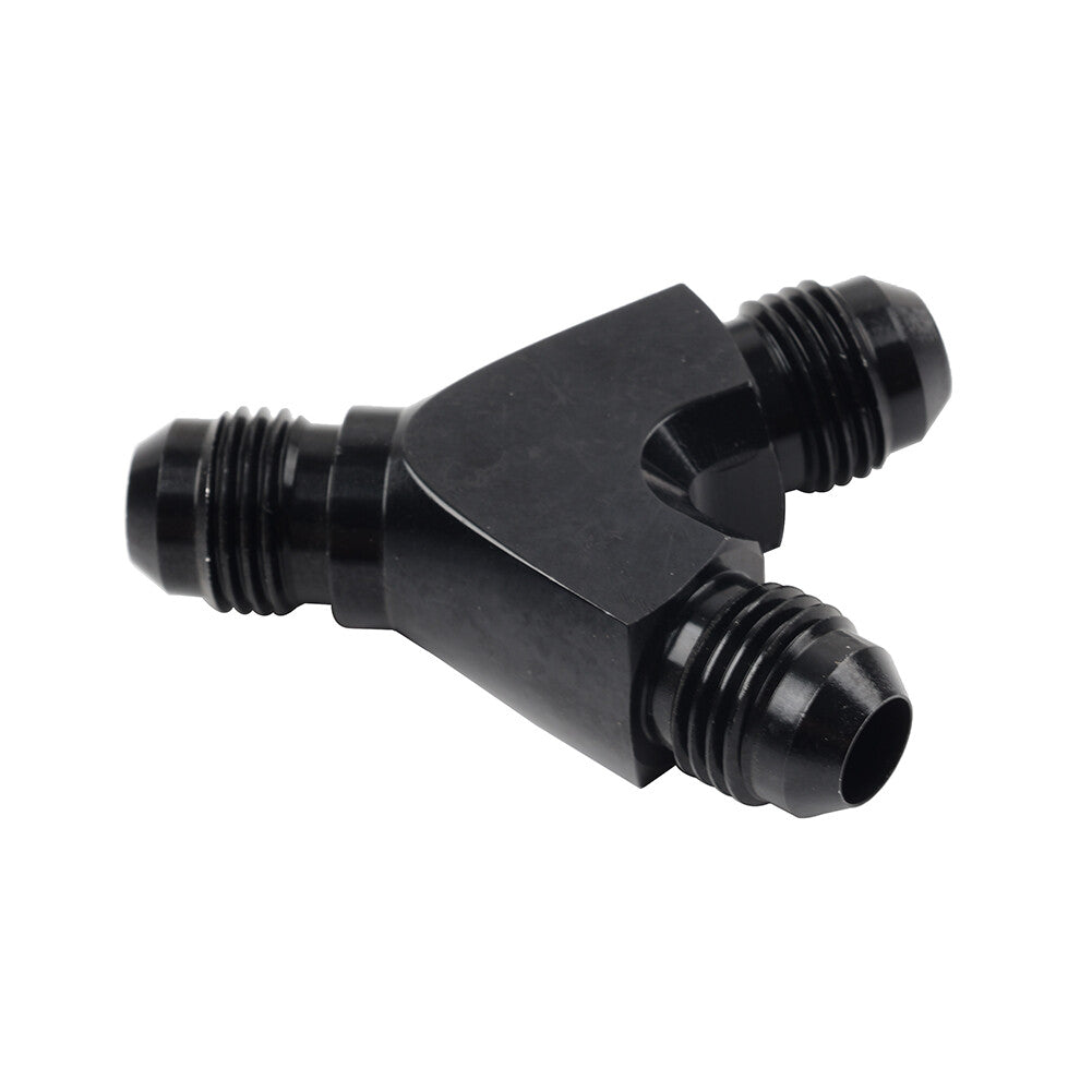 6AN AN6 Black Y Fuel Block Flare Union Junction Fitting Adapter Coupler Splitter