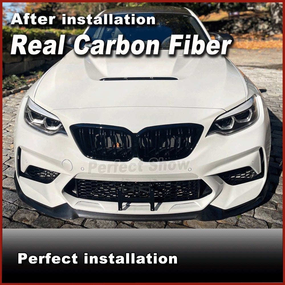 for BMW 2 Series F87 M2 Competition 2018-20 Real Carbon Front Bumper Lip Spoiler