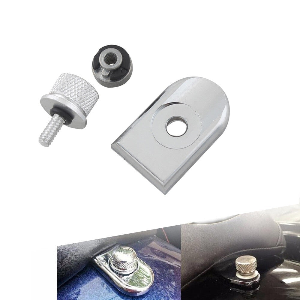 1/4''Chrome Rear for Seat Bolt Screw Mount Tab Knob Cover Nuts for Harley Davidson Q