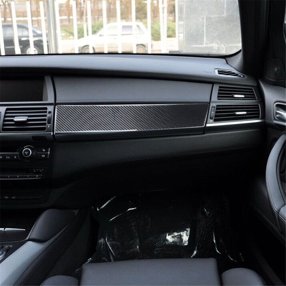 Carbon Fiber Passenger Storage Panel Cover Trim For X5/E70/X6/E71 08-2013 n