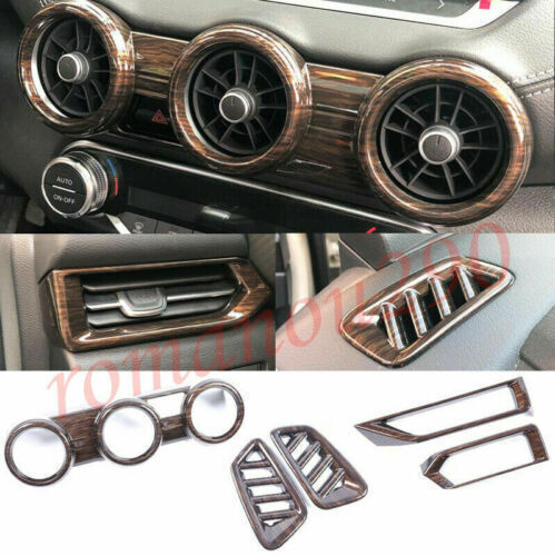 5Pcs for Nissan Sentra 2020-2022 Wood Grain Dashboard AC Air Outlet Cover Trim