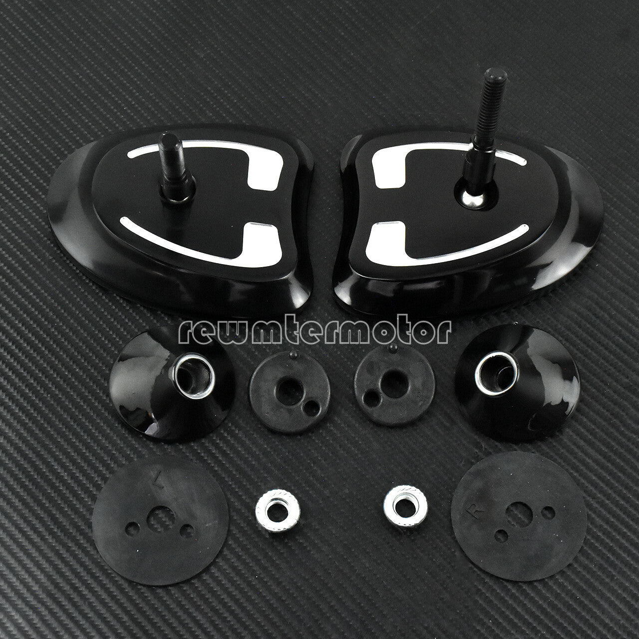 10mm Inner Fairing Rear Side Mirrors Fit for Harley Touring FLHX FLHT CVO 14-17 Q