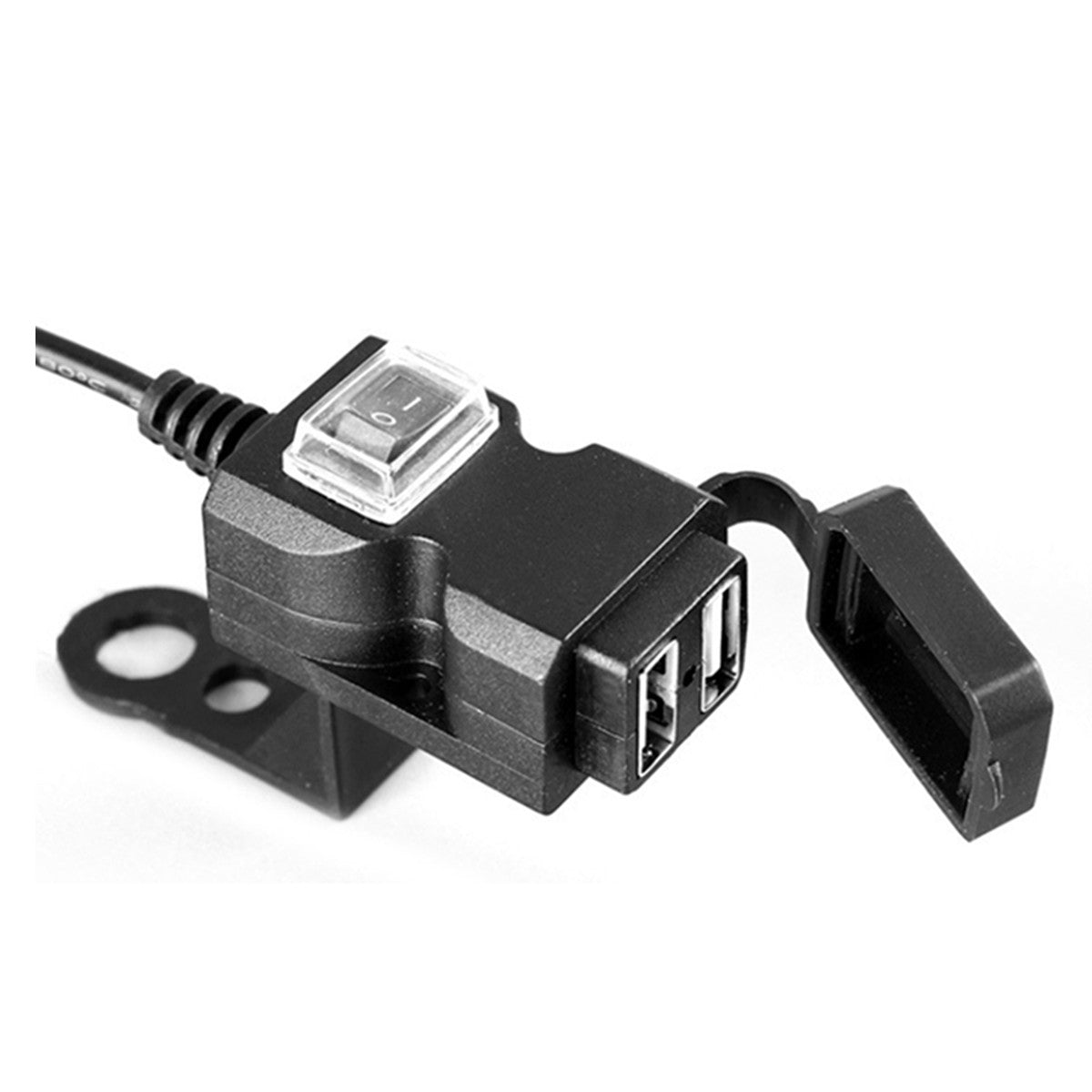 Motorcycle Handlebar for Charger Sockets Dual USB Port Phone With Switch  Mounts Q