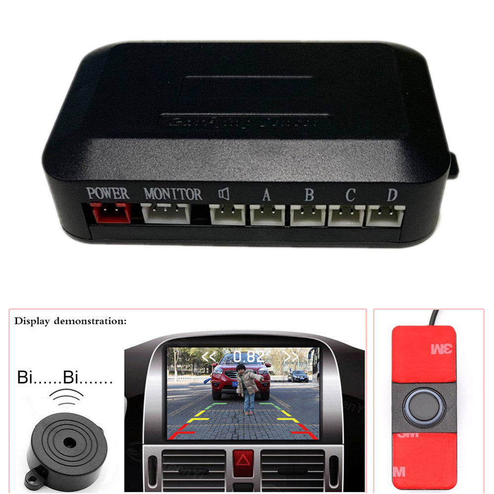 Car video parking reverse backup assistant radar buzzer alarm system flat sensor - n