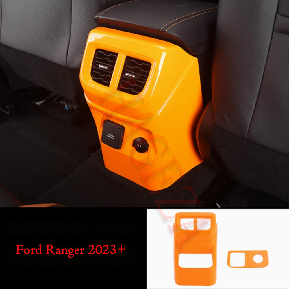 for Ford Ranger 2023-2024 Orange ABS Rear for Seat Air Outlet Anti-Kick Panel Cover