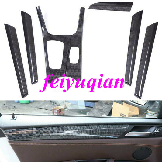 6P Carbon Fiber ABS Car Interior Kit Cover Trim for BMW X3 F25 F26 X4 2011-2016