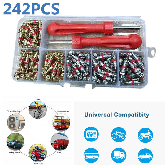 242-piece R134a automotive air conditioning tire valve core air conditioning unloading tool kit - n