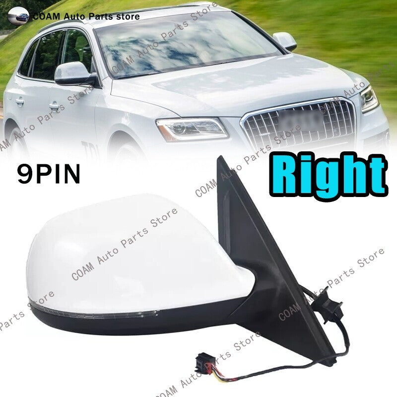 White right-side car rearview mirror assembly for Audi Q5 2009 - 2015 Q