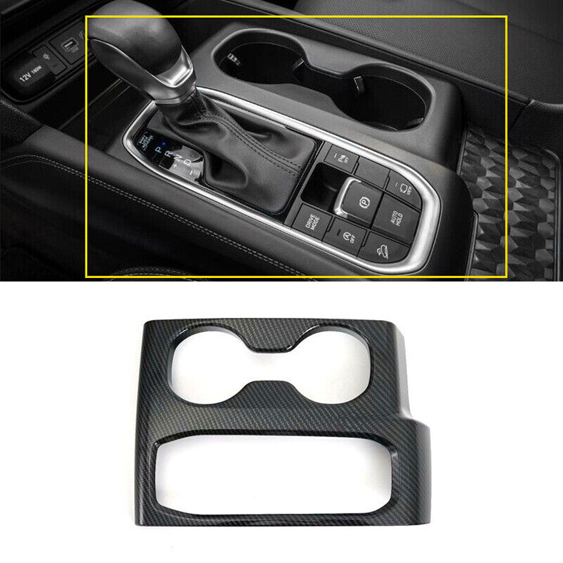 for Hyundai Santa Fe 2019-2022 Carbon Fiber Car Interior Gear Panel Cover Trim