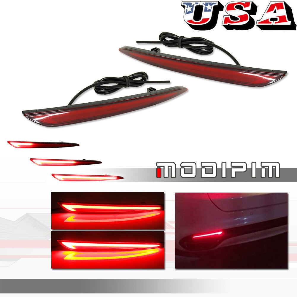 3D Optical LED Rear Bumper Reflector Brake Tail Light for 13~18 for Fusion Mondeo- v