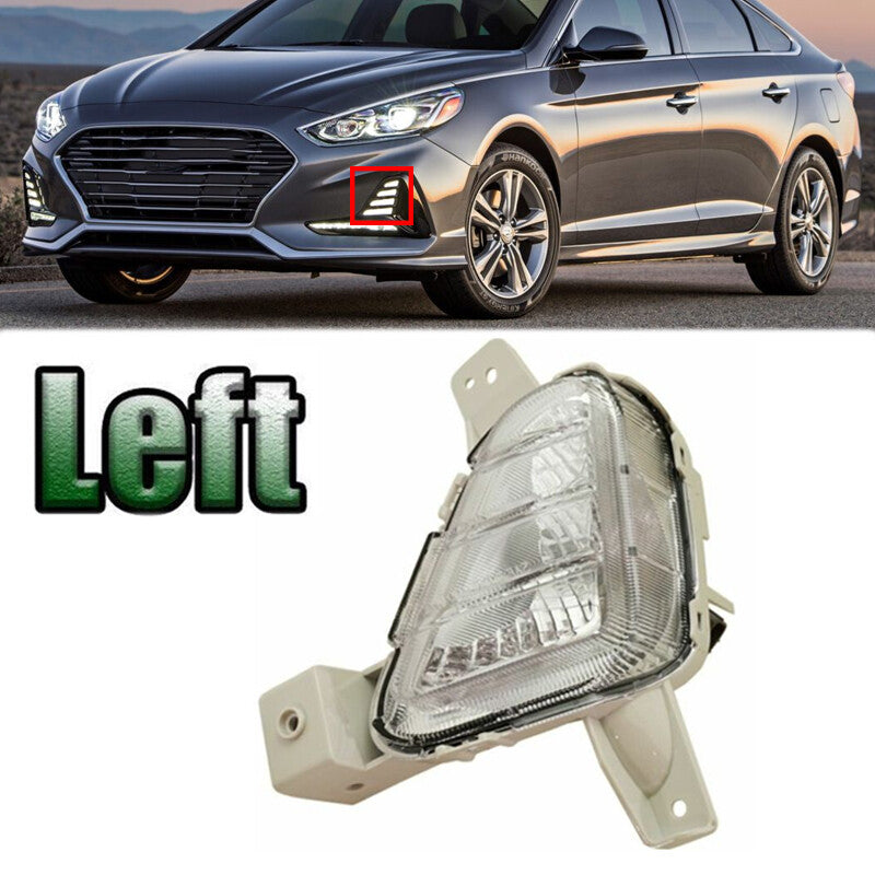 Left Fog Lamp Daytime Running Lights 1Pcs for Hyundai SONATA 2018-2019 v