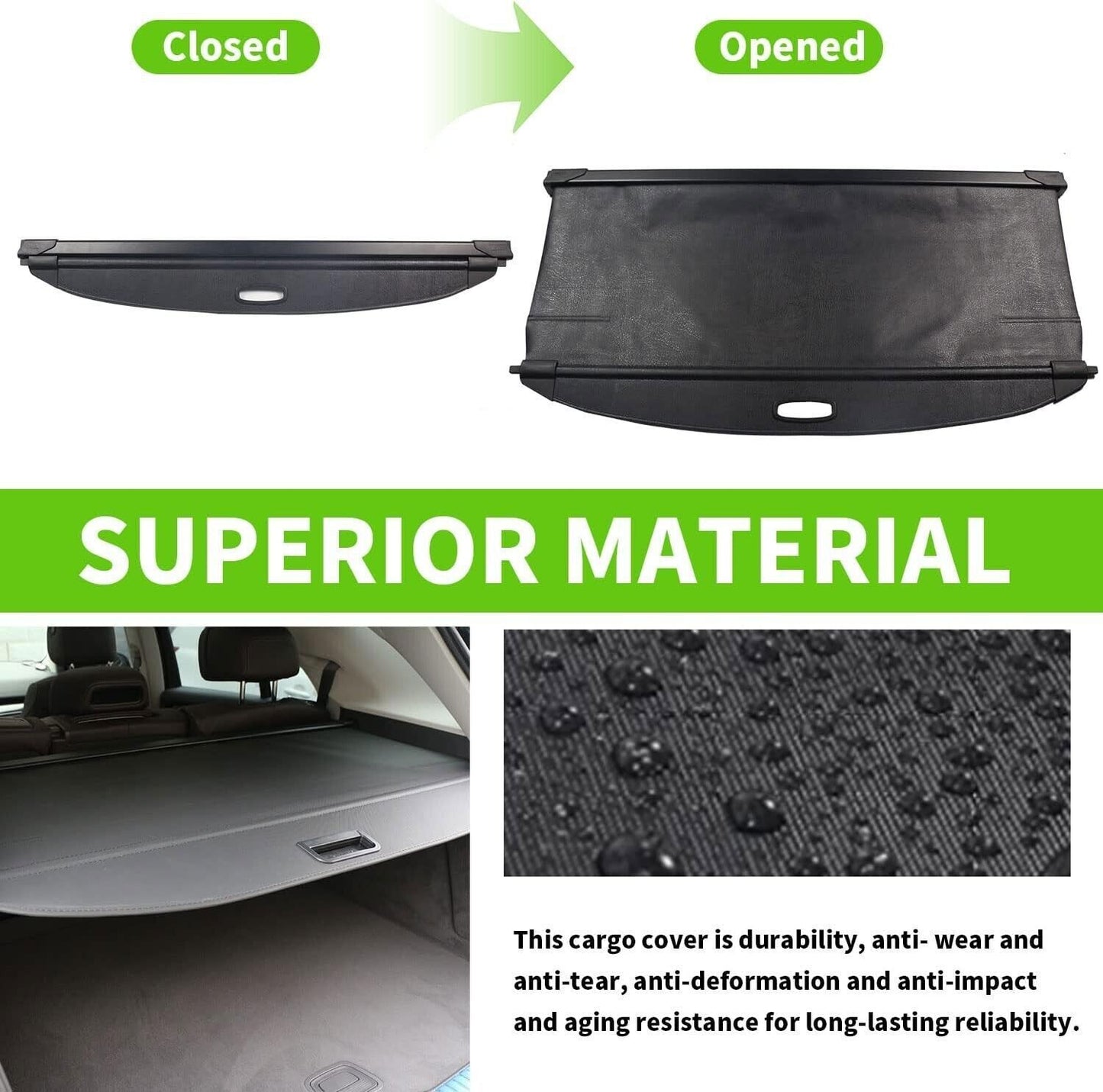 Retractable Cargo Cover Fit For X3 2018-2023 Rear Trunk Shade n
