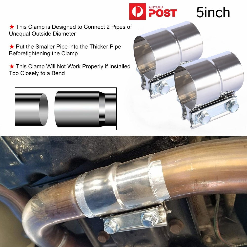 5Exhaust Band Clamp Joint Exhaust Pipe Muffler Clamp 5inLap Joint Exhaust Clamp