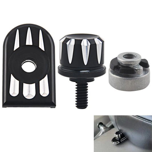 CNC for Seat Bolt Tab Screw Mount Knob Cover Nut Kit for Harley Road Glide 1996-up n