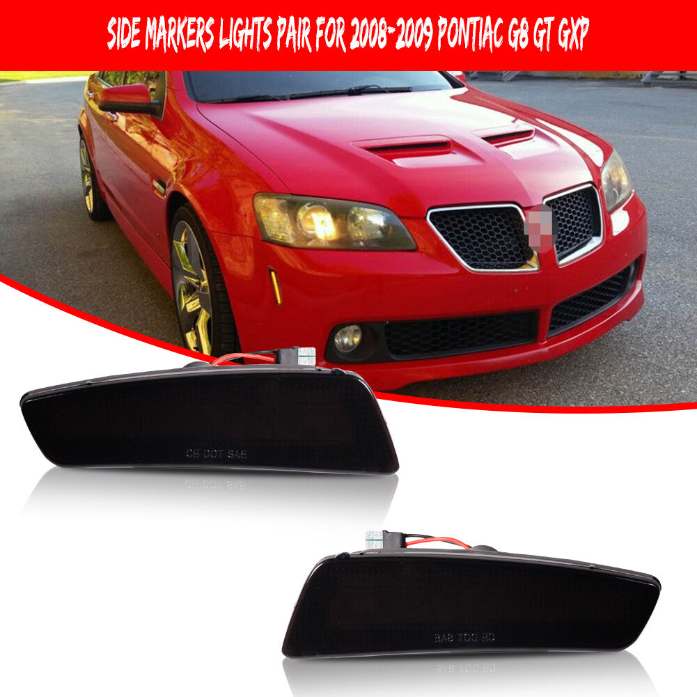 2-piece amber smoke front marker indicator LED light suitable for 2008-2009 for Pontiac G8- v