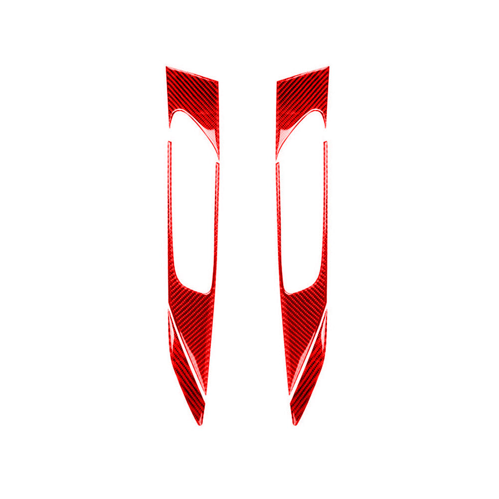 Red Carbon Fiber Car Light Control Panel Trim Stickers for Audi A4 S4 2005-2008 v