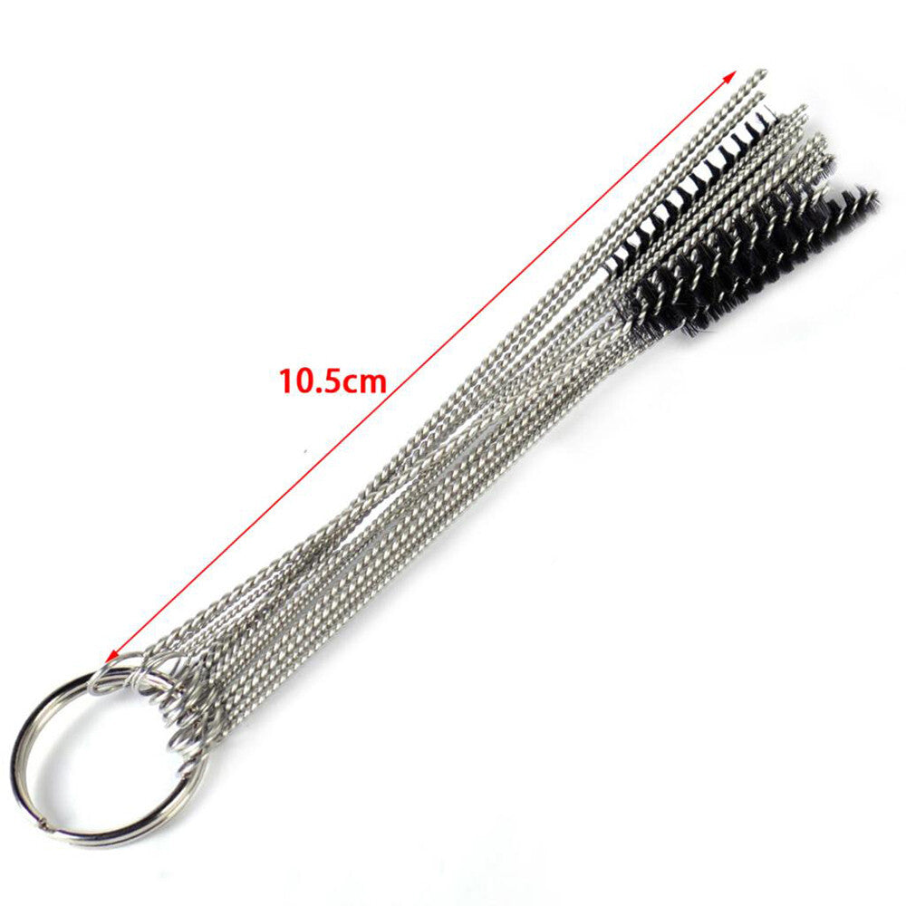 Motorcycle Carburetor Carbon Dirt Jet Remove Cleaning 10 Needles  5 Brushes Q