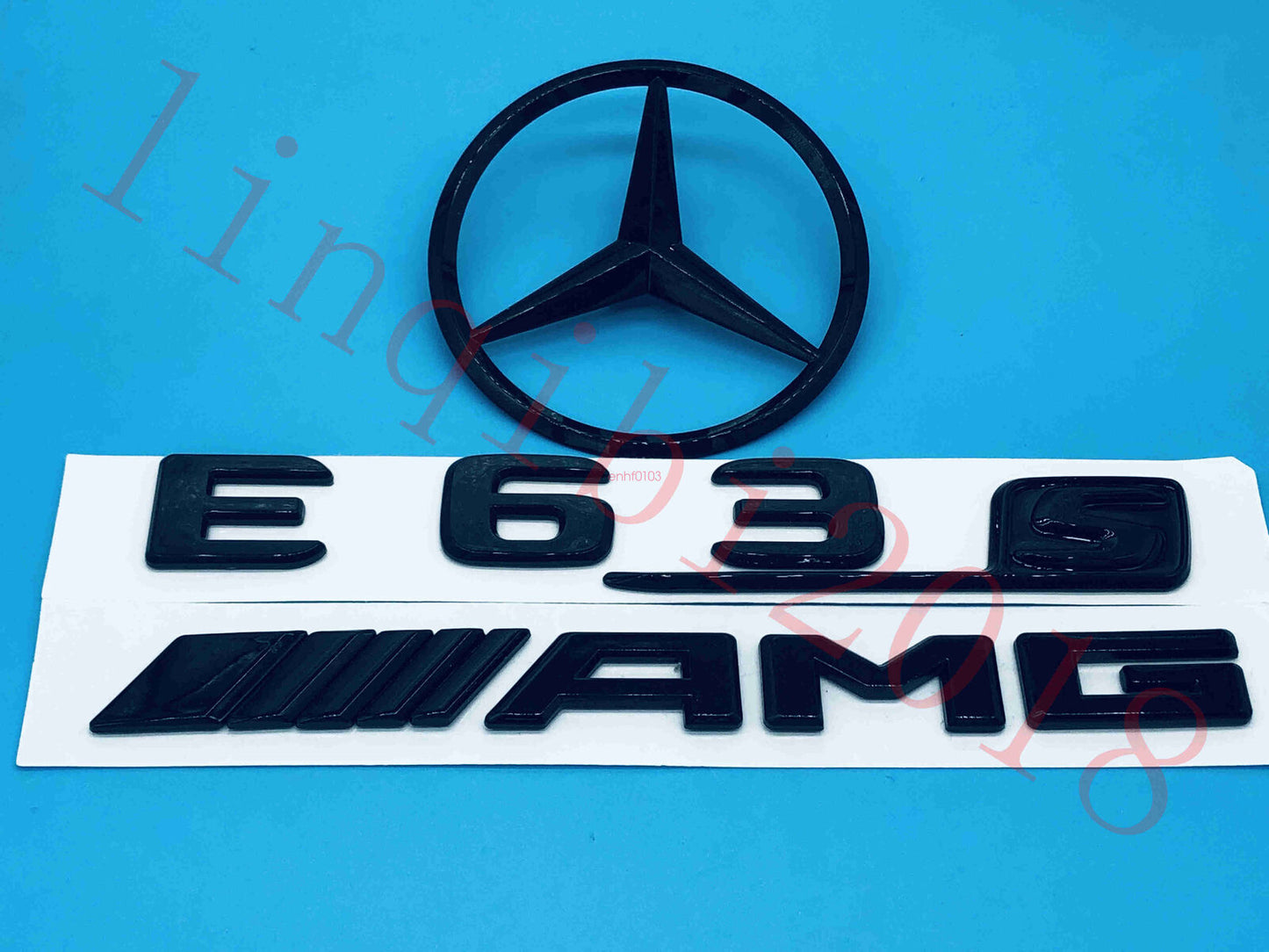Gloss Black E63S AMG Trunk Logo Sticker Decal Emblem Badge Package for W213 E63