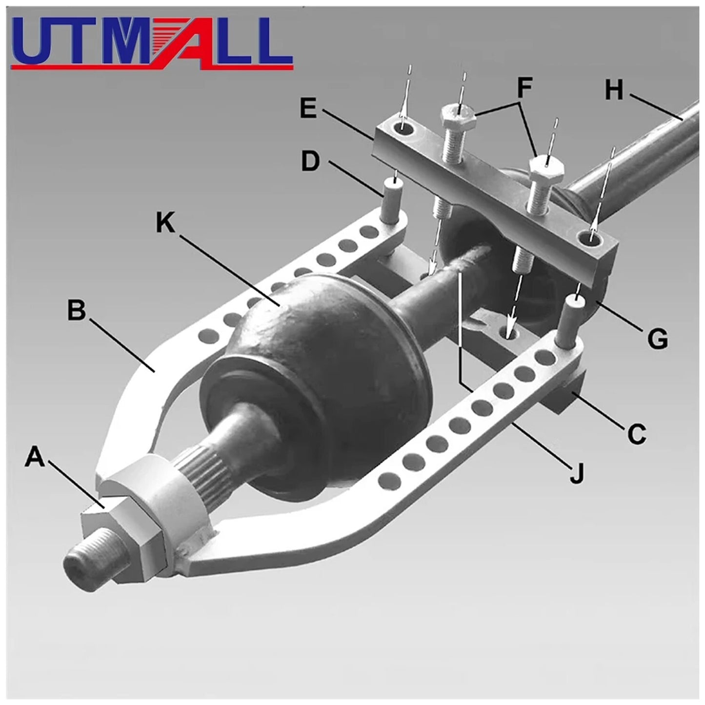 Automotive driveshaft CV joint removal puller CVJ, diameter 95 mm