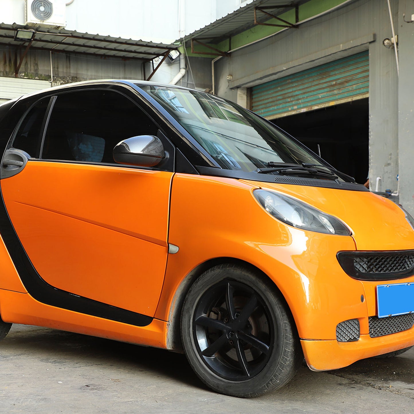 Two carbon fiber side mirror caps for Smart 2009 - 2015 n