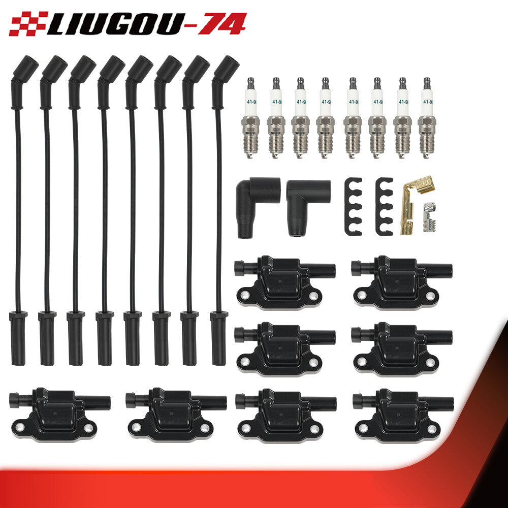 Square ignition coil and spark plugs and wires fit for Silverado 1500 Tahoe for GMC - v