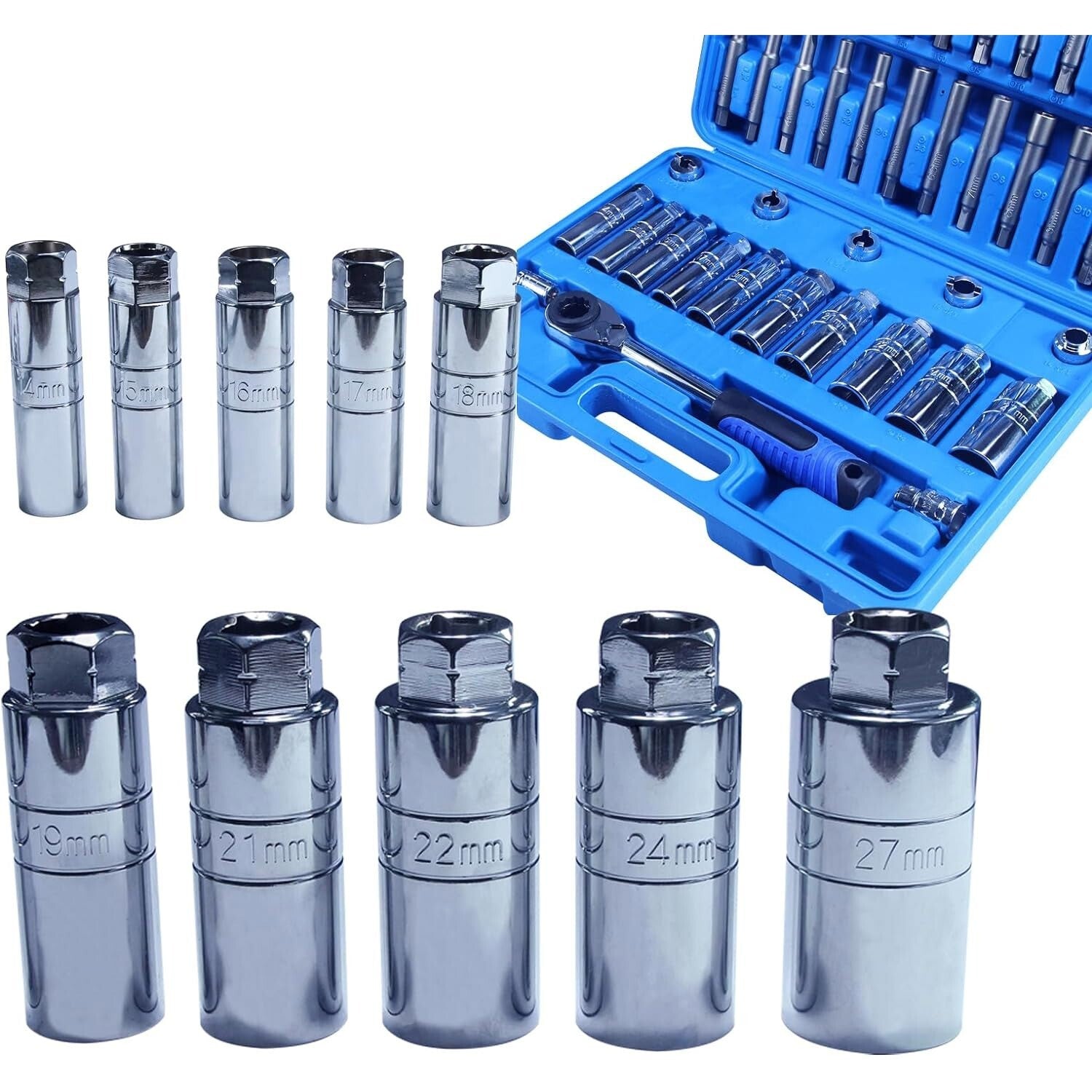 43-piece Steering Wheel Hub Suspension Shock Absorber Strut Nut Removal Tool Socket Set