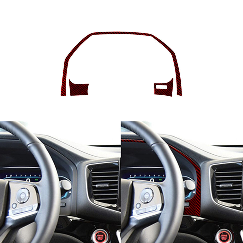 2Pcs Red Carbon Fiber Automatic Gear Shifter Panel Trim for Audi A4 S4 2005-2008 v