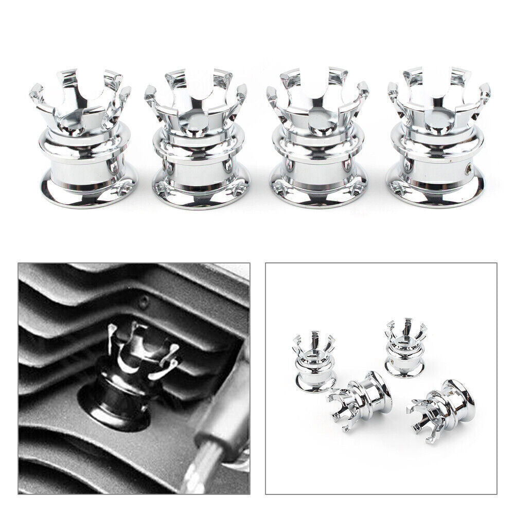 Motorbike Engine Head Bolt Topper Cap Cover Trim Fit Sportster XL883 1200 Chrome