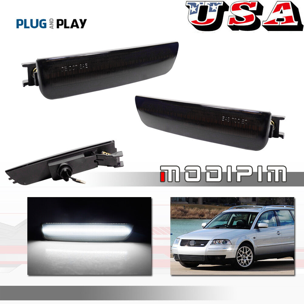 Left + Right White LED Front / Rear Side Marker Lights for 2001 - 05 for VW for Passat B55- v
