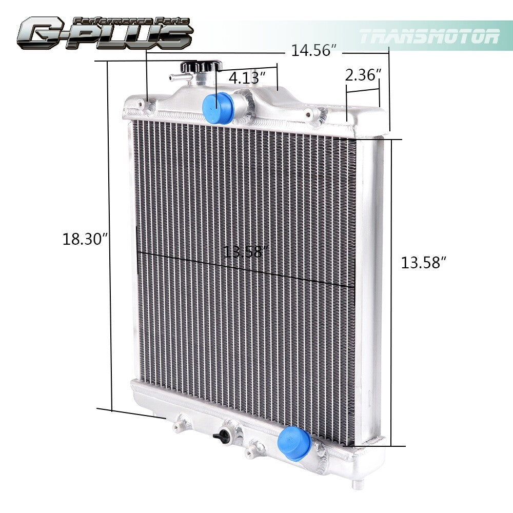 2-row aluminum heatsink, SilverFit, suitable for 92-00 for CIVIC EJ/EK/DEL SOL EG/INTEGRA DB DC