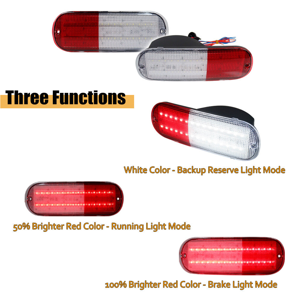 2 Pack White/Red Backup Lights Tail Lights and Brake Lights for 01-05 for for CHRysler PT Cruiser - v