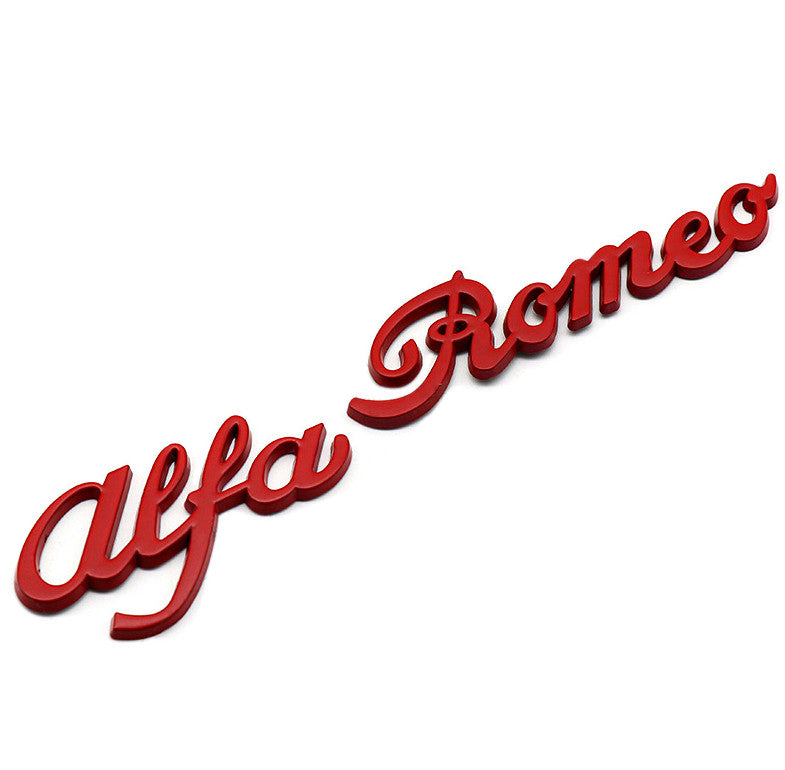 1-Pack for Alfa Romeo Red Letter Side Fender Rear Trunk Stickers Badge Logo