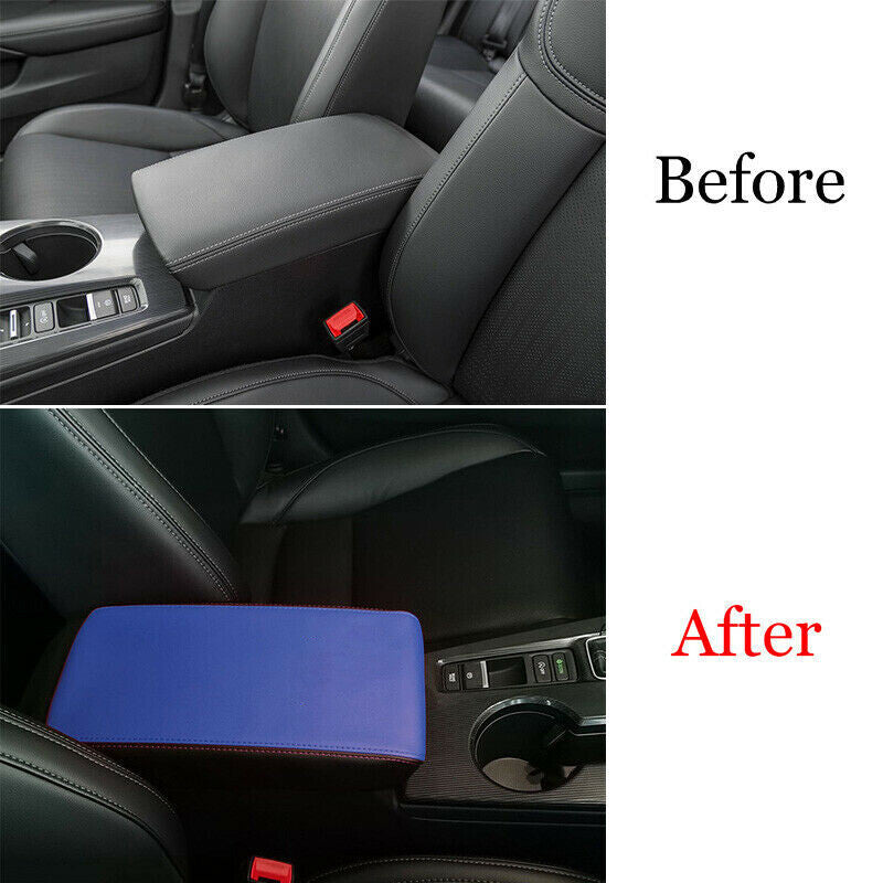 for Honda for Civic 11th 2022-23 Blue Leather Console Armrest Box Cover Holster Trim