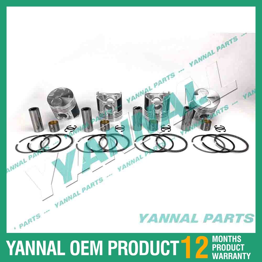 4-piece piston with piston rings + 0.5 mm for Shibaura N844 engine (oversized)
