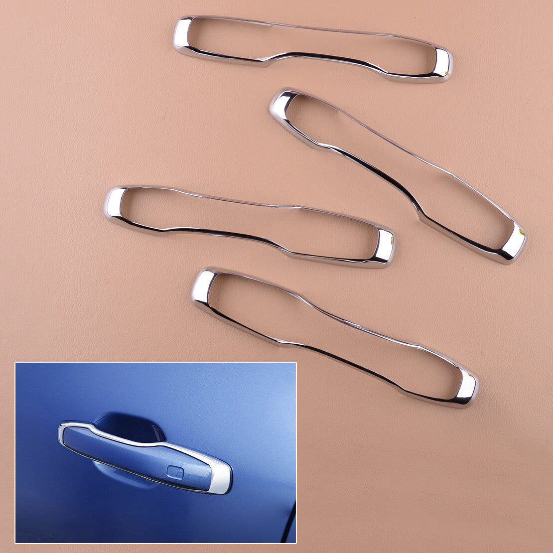4pcs Silver Door Handle Cover Trim Frame fit for Volvo S90 V90 XC60 17 18 19