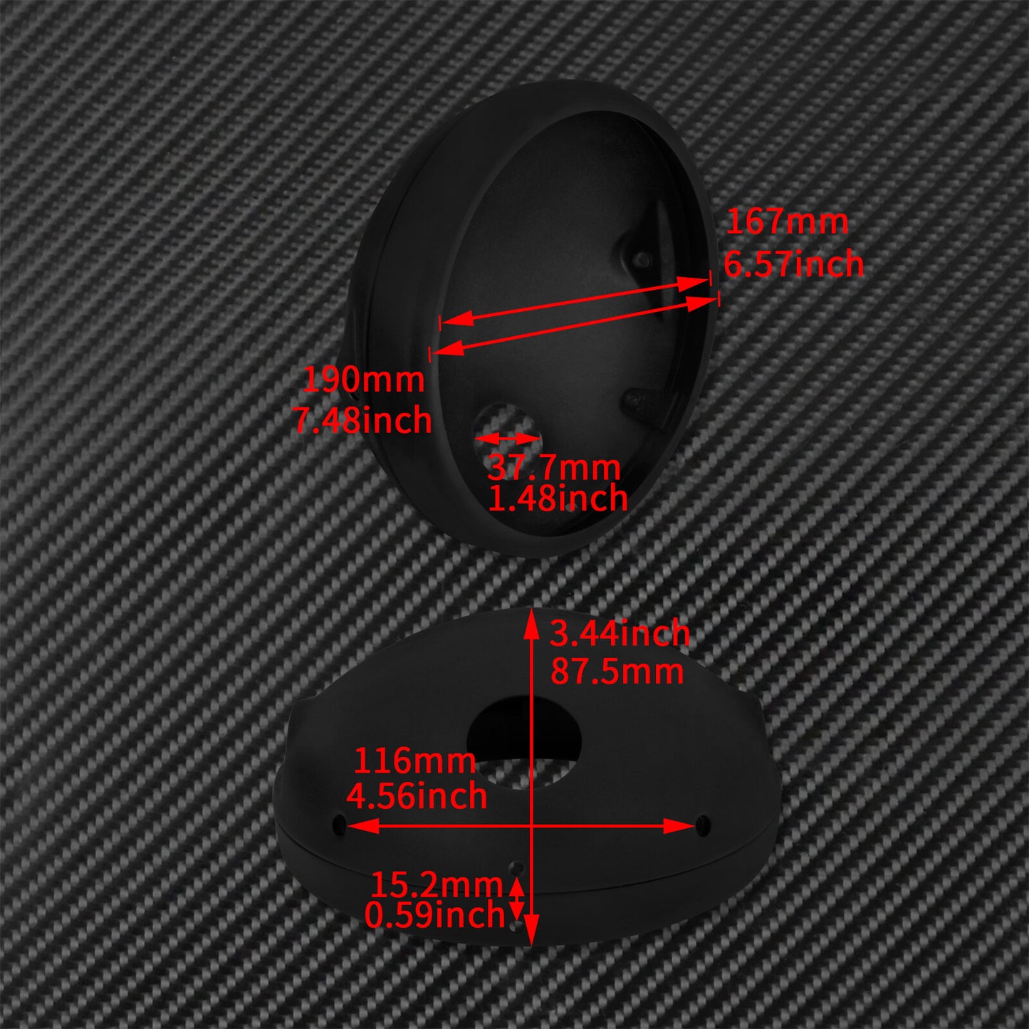 7'' Motorcycle Matte Black Front Headlight Housing Cover Fit for Harley XL1200 Q