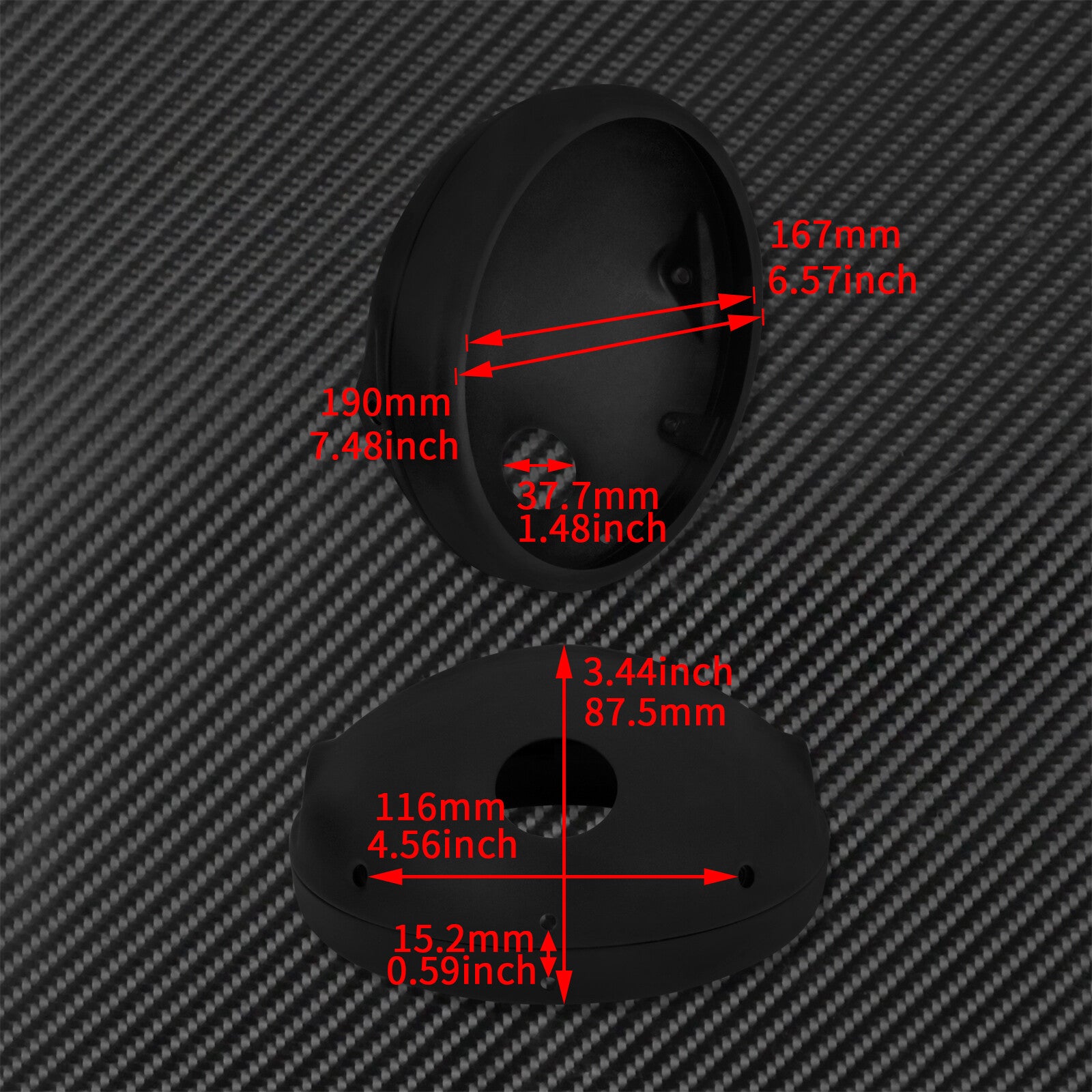 7'' Motorcycle Matte Black Front Headlight Housing Cover Fit for Harley XL1200 Q