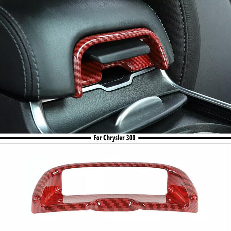 For 2011-2023 for Chrysler 300/Charger Red Carbon Car Armrest Box Switch Cover Trim v
