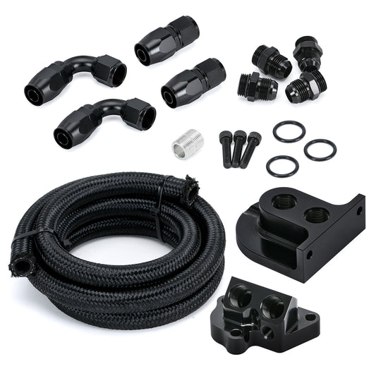 For 11-23 for Ford for Mustang Billet Oil Filter Relocation Kit F150 and GT350