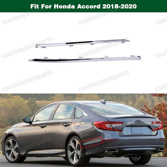 2Pcs Rear Bumper Lower Chrome Trim Moulding Fit for Honda Accord 2018 2019-2020