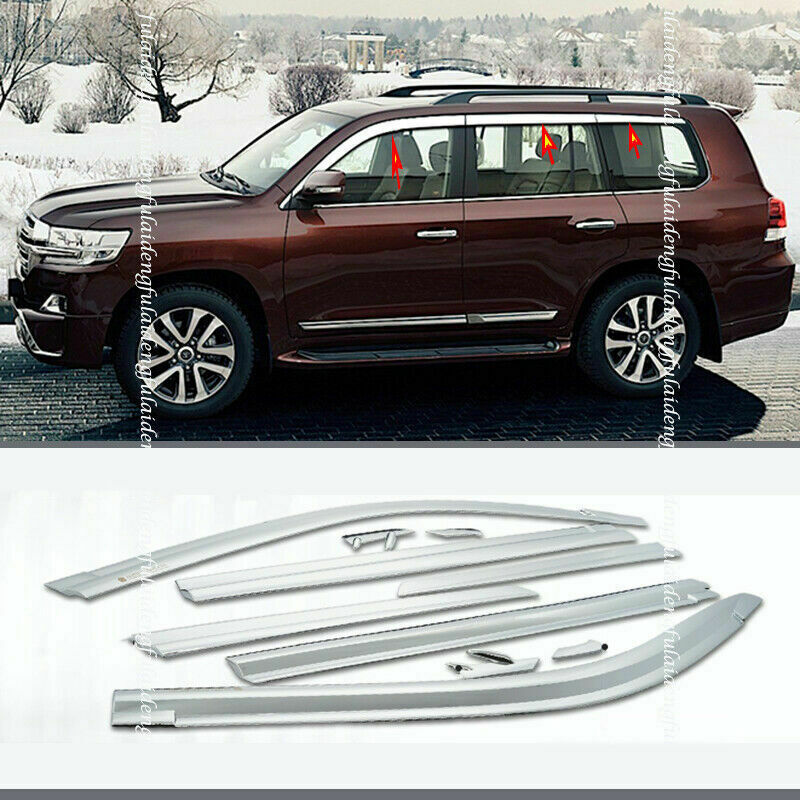 for LEXUS LX570 2008-2021 Chrome Window Vent Sun Rain Guard Deflector Door Visor