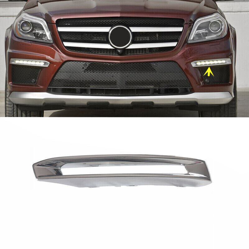 Left Front Fog Light Cover Chrome Molding Trim Bezel for Benz X166 GL 2013-2016
