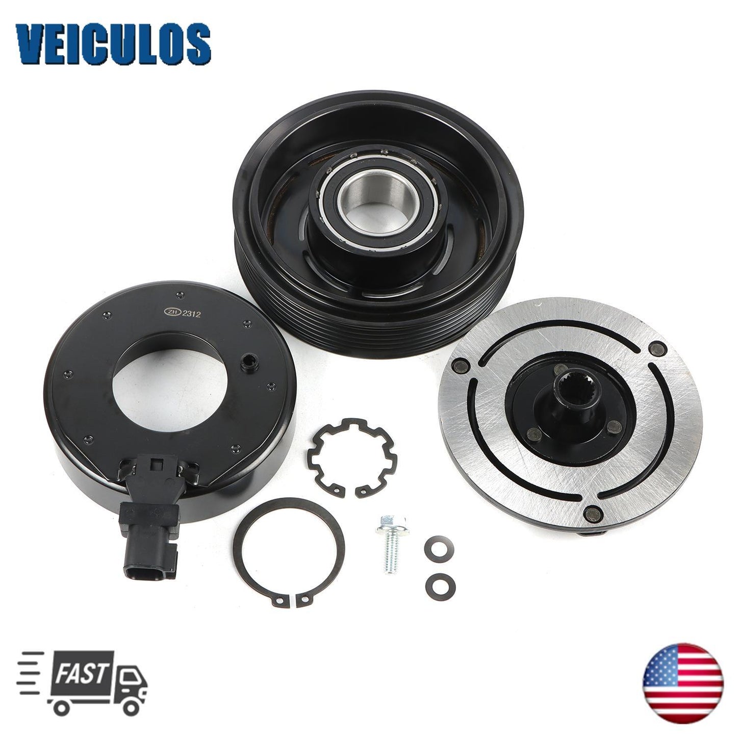 AC COMPRESSOR CLUTCH KIT COIL PULLEY FOR: 2011 - 2016 for JEEP GRAND CHEROKEE 3.6L
