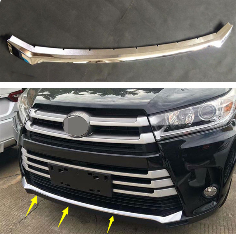 Front Lower Bumper Lid Chrome Cover Trim For 2018-2019 for Toyota Highlander 1P ABS