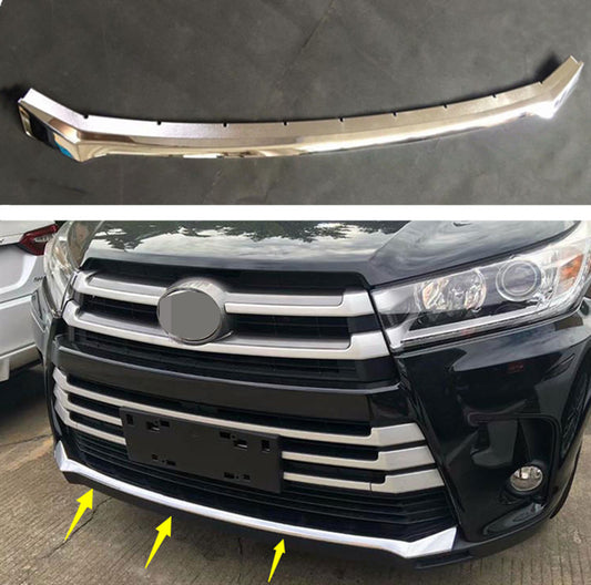 Front Lower Bumper Lid Chrome Cover Trim For 2018-2019 for Toyota Highlander 1P ABS