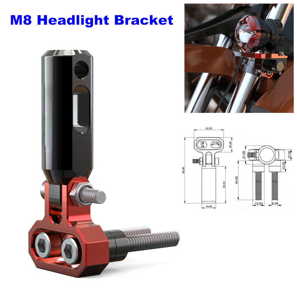 8mm Motorcycle Front Bumper Spotlight Support Aluminum Alloy Extension Rod Bracket 1pc- n