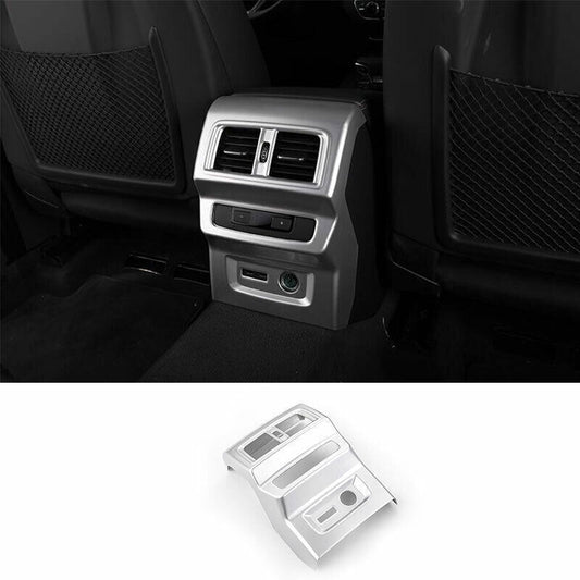 for Audi Q5 2018-2024 ABS Matte Silver Back Row Air Outlet Vent Frame Cover Trim