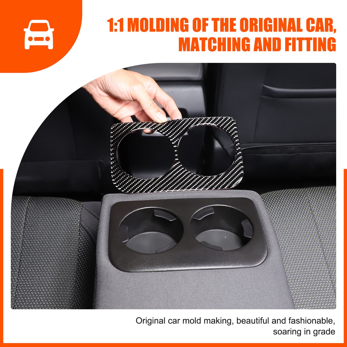 Carbon ABS Cup Holder Gear Shifter Cover Trim for Tacoma 2024+- v