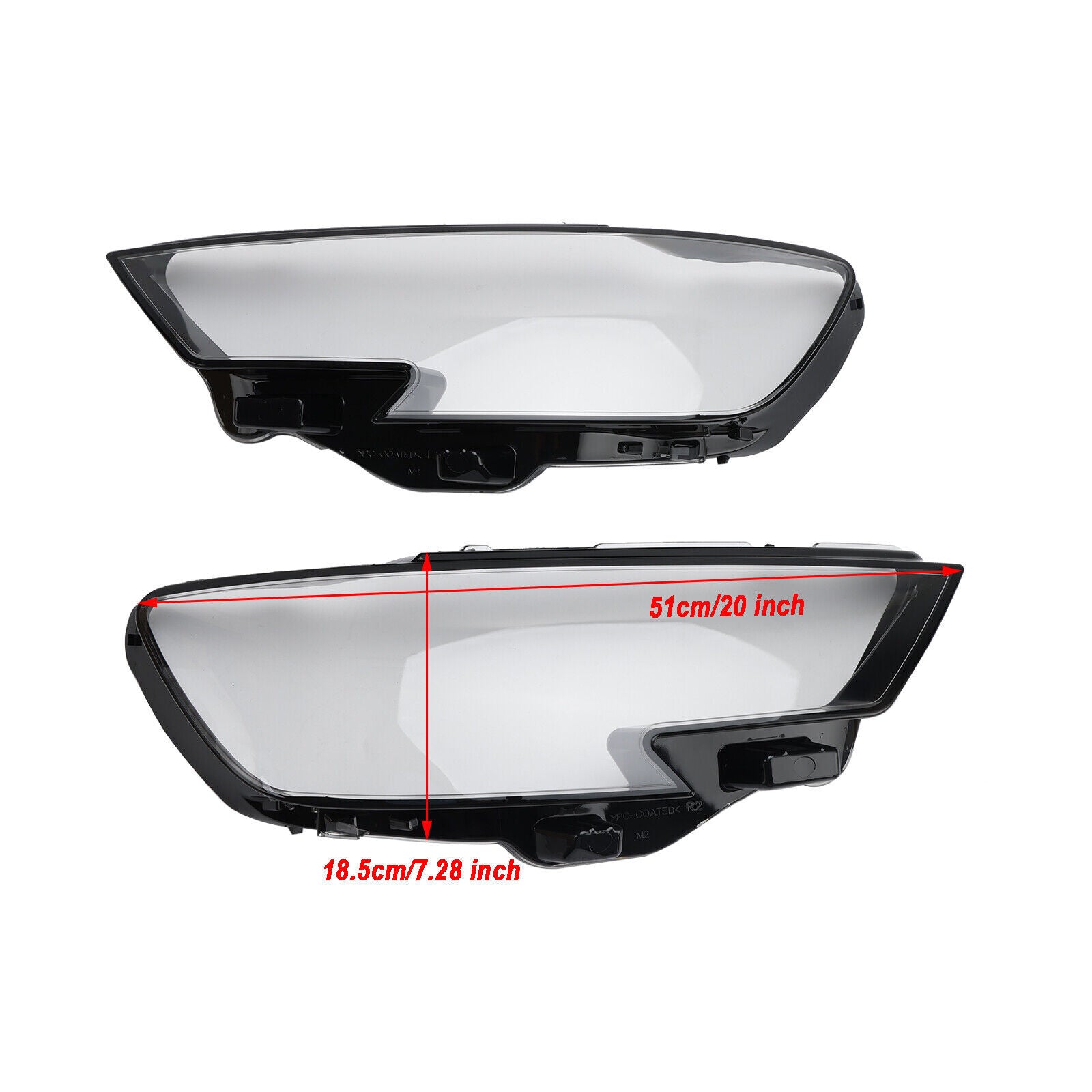 2¡Á F¨¹r for Audi A3 17-20 Scheinwerferglas Linse Scheinwerfer Abdeckung Links+Rechts